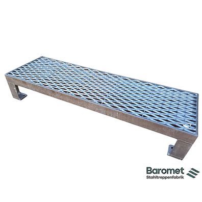 1 Stufe Stahltreppe Außentreppe Garten Terrasse Breite 60-120 Höhe 10-24 cm