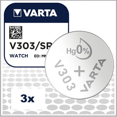 3x Varta V303 / SR1154SW Watch Uhrenbatterien Fachhandelsware V 303 SR44