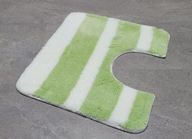 Bella Farn Grün/ Weiss WC-Vorleger U-Form 55×50cm | 20mm Flor | rutschhemmend
