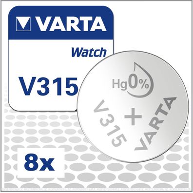 8x Varta V315 / SR716SW Watch Uhrenbatterien Fachhandelsware V 315 SR67