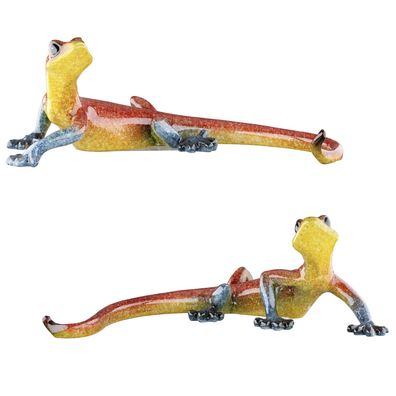 Gilde Figur, Gecko, "Emmanuel", Kunstharz, gelb, rot, L. 8.5 cm, B. 25 cm, H. 8