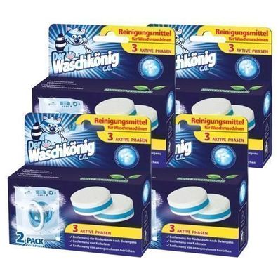 Der Waschkönig Waschmaschinen-Reinigertabs - 2 Stück x 4 Packungend