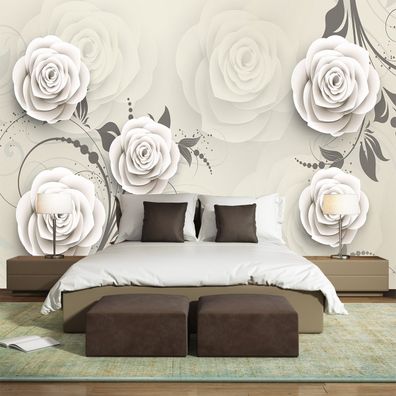 Vlies Fototapete Wandtapete Wandbilder 3D Effekt Modernes Rosenblumen 2302