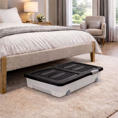 Kunststoffbox Aufbewahrungsbox Stapelbox Plastikbox Regalbox mit Deckel 30L