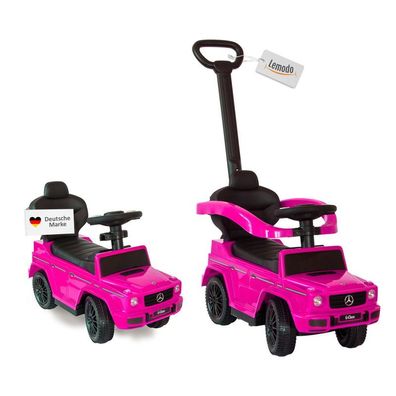 Rutschauto pink mit Schiebstange ab 1 Jahr, Rutschfahrzeug mit Sicherheitsbügel : pin