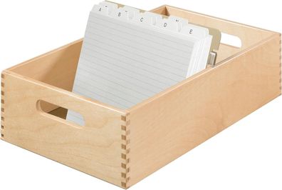 HAN Holz-Karteirog für 1500 DIN A5 quer Karteikarten inkl. 1 Metallblattstütze, mit B