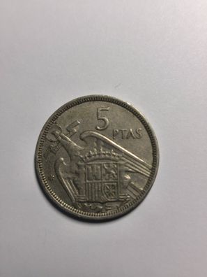 Münzen Spanien 5 Ptas 1957