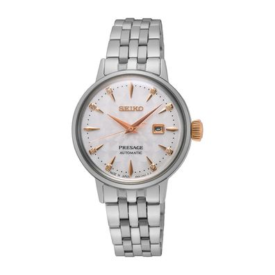 Seiko Uhr Presage Cocktail Time Automatik SRE009J1 Diamanten, Edelstahl, Rosé