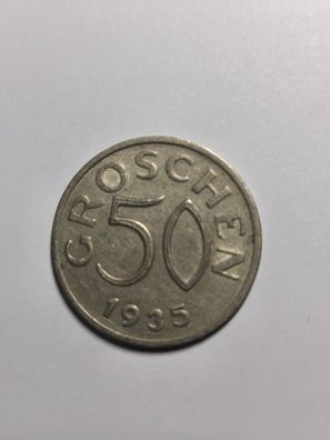 Münzen Österreich 50 Groschen 1935