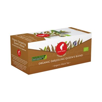 Julius Meinl Bio Tee Darjeeling Queen´s Blend, Schwarztee, 25 Teebeutel im Kuvert,