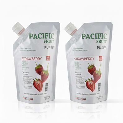 Pacific Fruit Püree Erdbeere 2x 1kg Fruchtpüree für Biskuitrollen & Iced Matcha Latte