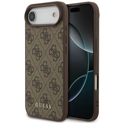 Case Guess iPhone 17 Air Kunstleder braun Classic Logo goldfarben Metall