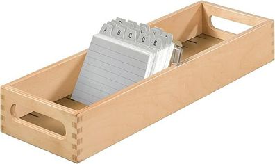 HAN 1007-0 Karteikarte aus Holz im Querformat, Natur, DIN A7 - für 1.500 Karteikarten