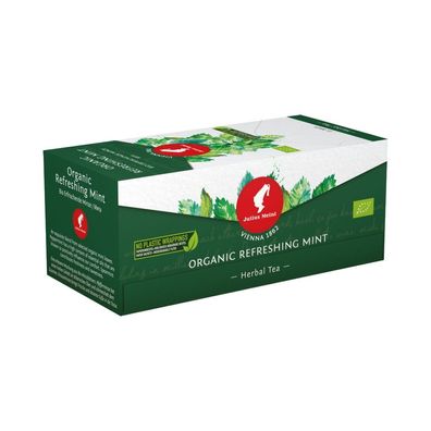 Julius Meinl Bio Tee Minze, erfrischende Minze, Kräutertee, 25 Teebeutel im Kuvert,