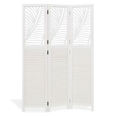Paravent Raumteiler Raumtrenner 3 teilig Holz Trennwand Sichtschutz Weiß Vintage