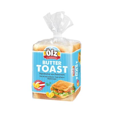 Ölz Buttertoast mit Alpenbutter aus Österreich, 10 Scheiben, 250 Gramm