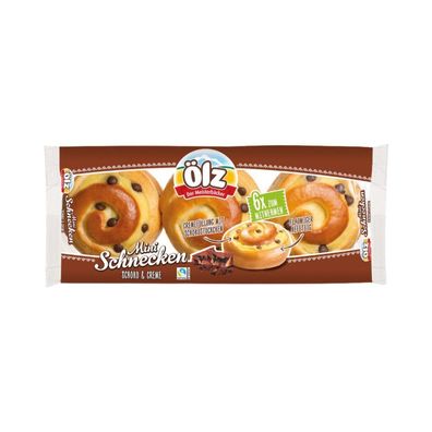 Ölz Mini-Schnecken Schoko & Creme, 6 Stück einzelverpackt, 300 Gramm