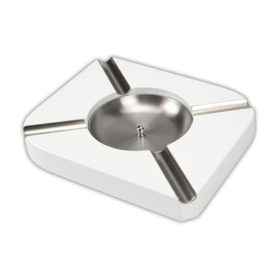 Hauser Zigarrenaschenbecher eckig, weiß, glänzend mit 4 Ablagen