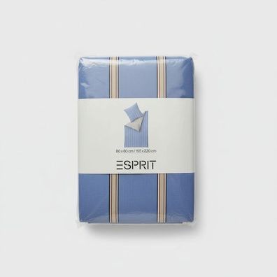 ESPRIT CHILL Bettwäsche-Set Blau 155x220cm 100% Baumwolle Renforcé