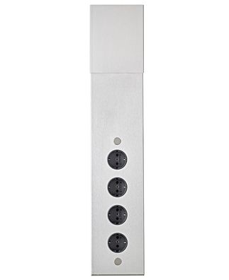 Küchensteckdose Riva 4-fach Schuko Ecksteckdose Edelstahl teleskopierbar 46-58cm