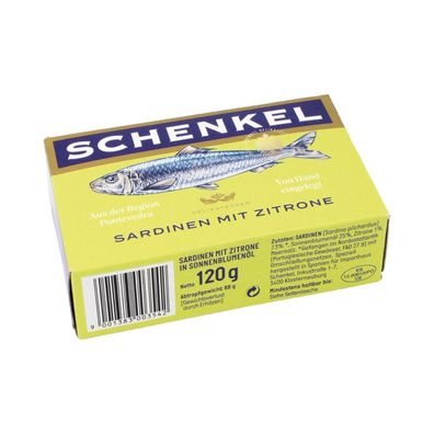 Schenkel MSC Sardinen mit Zitrone, 88 Gramm (Abtropfgewicht)