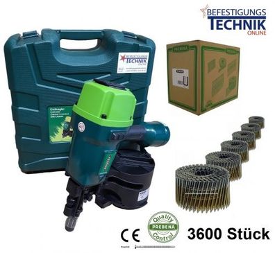 Prebena Coilnagler 8XR-CNW90 + CNW31/90BKRI Coilnägel Ringschaft 3600 Stück