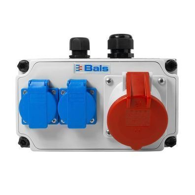 Baustromverteiler 32A CEE 2x230V 16A Schuko IP44 BALS ohne Sicherungen