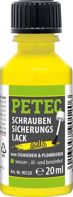 Petec Schraubensicherungslack gelb Pinselflasche