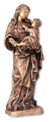 Madonna mit Kind aus Bronze Wandornament Grabmal Grabstein Urnenwand H : 41 cm