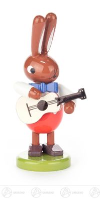 Ostern &amp; Frühjahr Hase mit Gitarre klein H=ca 8,5 cm NEU Osterhase Osterdeko