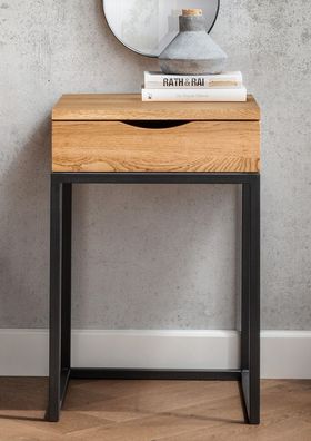 Beistelltisch 40x60cm mit SK 'Lissabon' Wildeiche Stahl schwarz