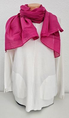 Italy Schal Tuch Halstuch Seide/Baumwolle asymetrisch dezenter Streifenprint Pink