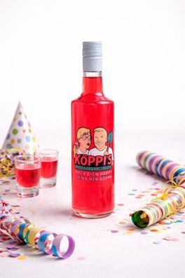 KÖPPIS Rhabarberschnaps - Rhabarber & Vanille Partyshot | 0,7 l | 15 % Vol. | Fruchtl