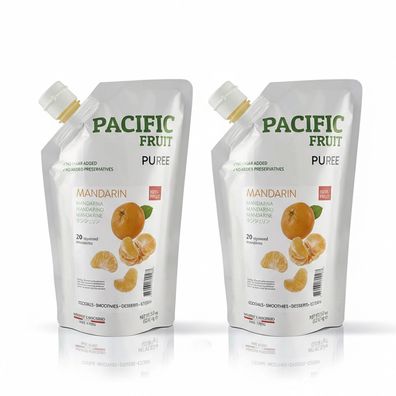 Pacific Fruit Püree Mandarine 2x1kg Fruchtpüree vegan, glutenfrei & ohne Zuckerzusatz