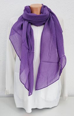 Italy Blogger Schal Tuch Halstuch Seide/Baumwolle asymetrisch Streifenprint Lila