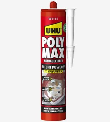 UHU PolyMax Montagekleber Sofort Power weiss 440 g