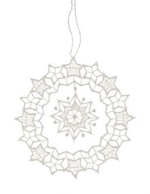 Baumbehang Kugel mit Stern Plauener Spitze BxHxT 8x8x0,1cm NEU Christbaumschmuck