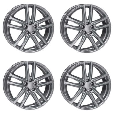 4 Rial Felgen X10 7.0Jx18 ET43 5x112 GRA für Volkswagen Beetle Caddy E-Golf EOS Golf