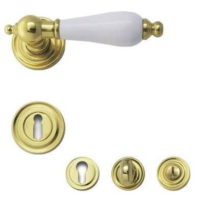 Ghidini R039 Oscar Messing weiß BB/PZ/WC Türdrücker Rosette Türbeschlag Griff