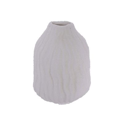 Sabbia Keramikvase 17 x 12 cm - feine Sandoptik im organischen Design