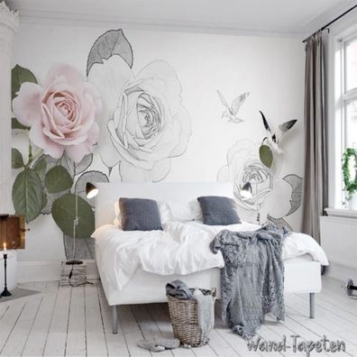 Vlies Fototapete Wandtapete Wandbilder 3D Modernes Skizze Rose 2308