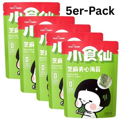 5er-Pack Bestore Fairy Yummy Seetang Snack Sesam 35g