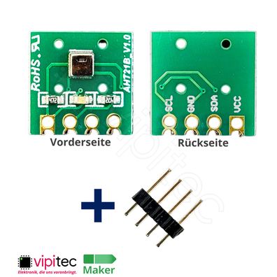 AHT21B Sensor für Temperatur und Luftfeuchtigkeit | 5V 3.3V I2C Modul
