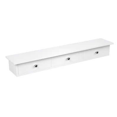 Best For Home Hängeschrank mit Schubladen Wandregal Weiß aus MDF, modern pflegeleicht