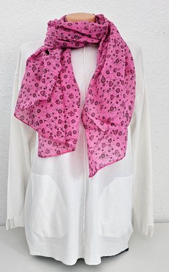 Blogger Italy Schal Tuch Halstuch Seide/Baumwolle asymetrisch Blumenprint in Pink