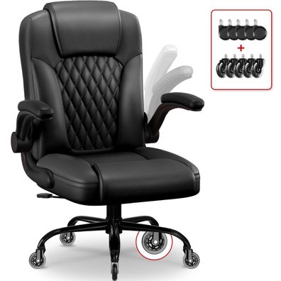 Schreibtischstuhl 90° Klappbaren Armlehnen, Schreibtisch Stuhl 90-120° Wippfunktion