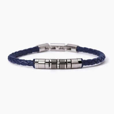 2 Jewels Herren Kunstlederarmband 232361 Street, Edelstahl, ristall, Blau
