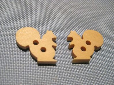 1Kinderknopf Holzknöpfe Eichhörnchen natur 20x18x4mm 2 Loch 2,5mm Nr 157