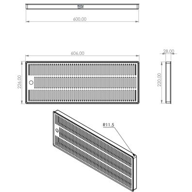 BieTal® Tropfschale Tropfkasten Edelstahl Lochplatte Aufbau Theke Bar Auflegen