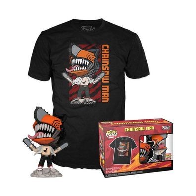 Chainsaw Man POP! & Tee Vinyl Figur & T-Shirt Set Chainsaw Man Leaping Größe L